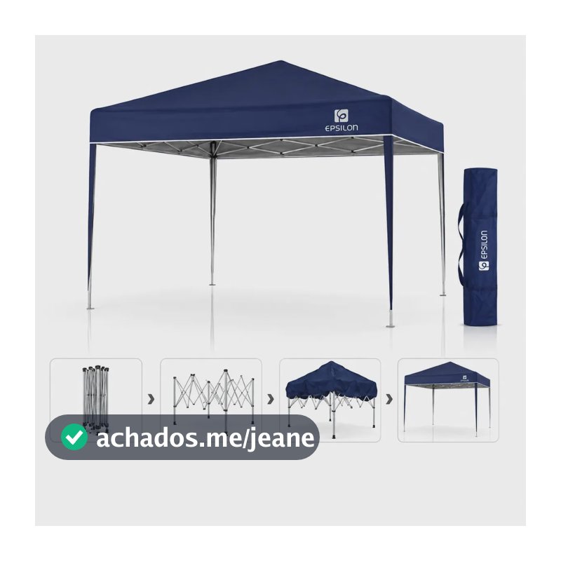 Tenda Personalizada Gazebo 3x3 Tenda Articulada Sanfonada Reforçada Resistente Eps-2543 Barraca Praia Impermeável Epsilon Azul