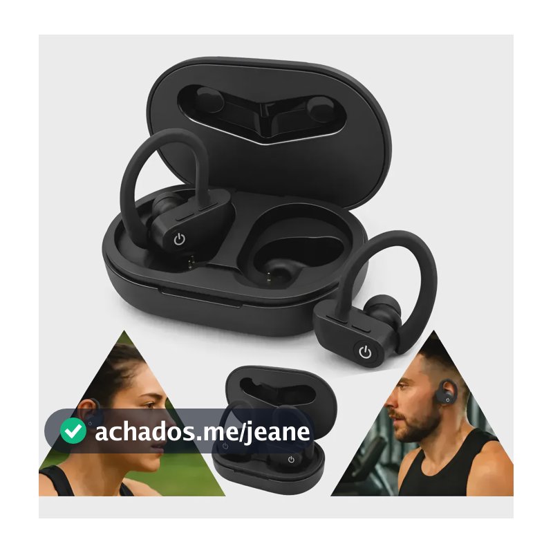 Fone Esportivo Bluetooth Corrida Sem Fio Prova Àgua Ciclismo Preto
