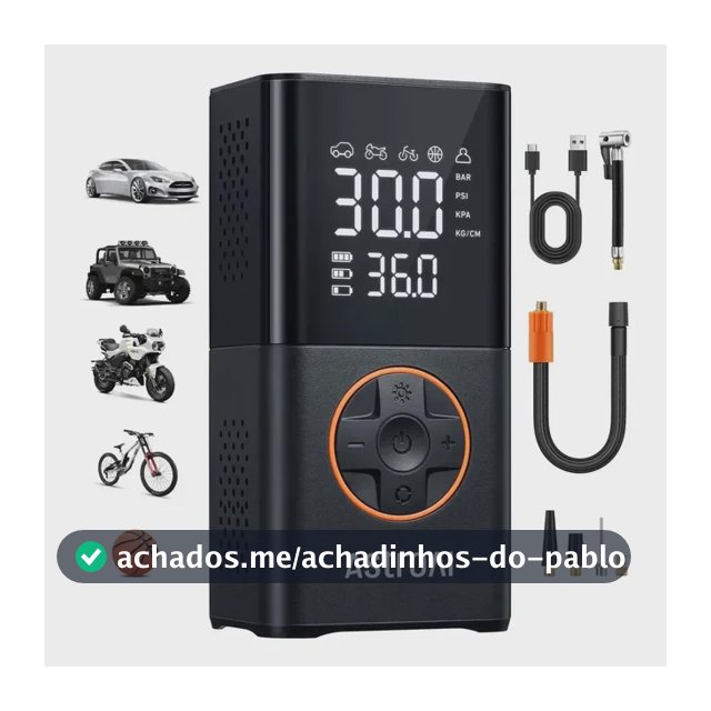 Compressor Portátil Mini Car Air Pump Digital Bomba Elétrica 150PSI Com Visor Para Carro Moto Bike Calibrador De Pneu Multifuncional AstroAI
