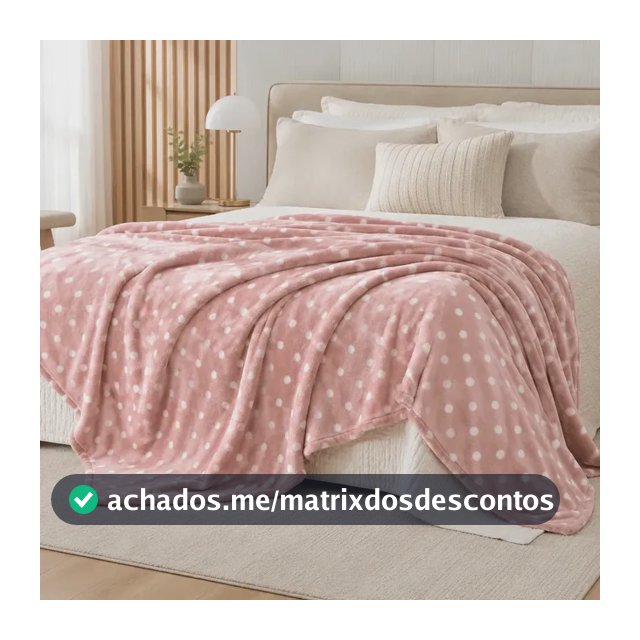 Manta Soft Poá Rose Bolinhas Para Cama Casal Cobertor Dia A Dia Luxo