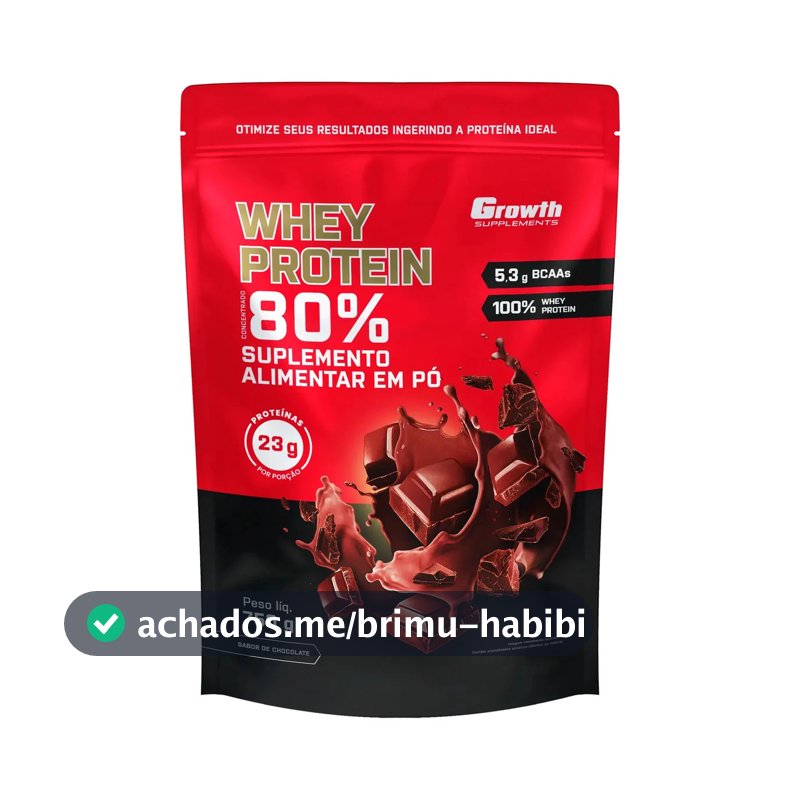 Whey Concentrado 750g Growth Supplements - Variados Sabores Chocolate