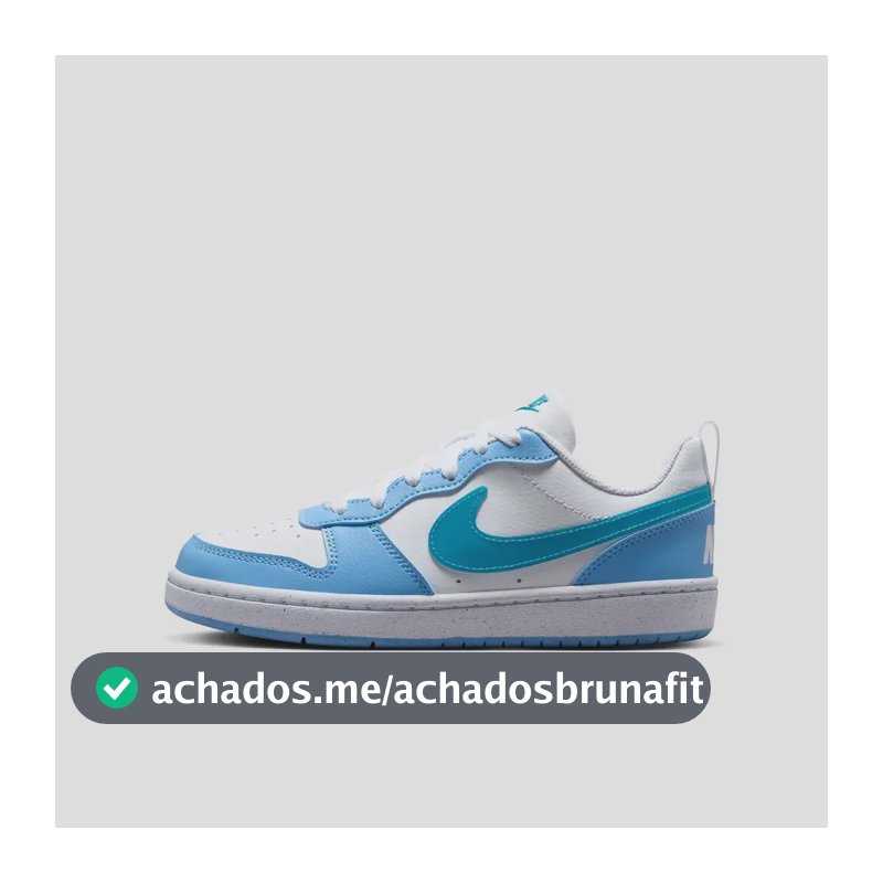 Tênis Nike Court Borough Low Infantil Branco/azul 36