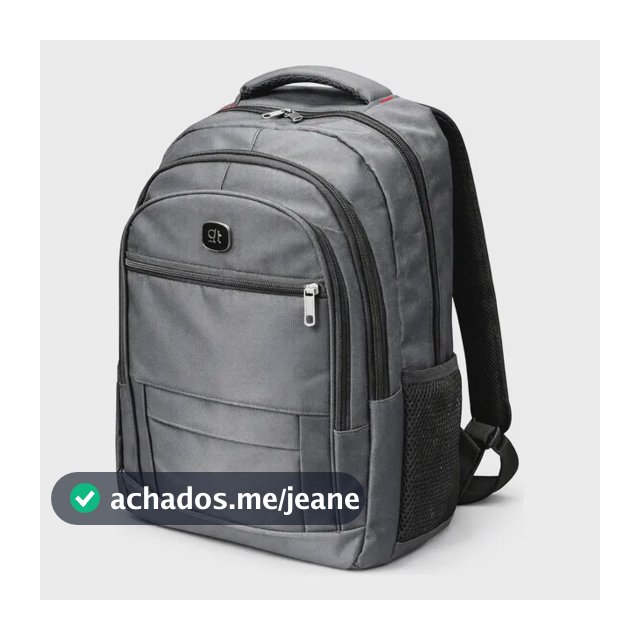 Mochila Fashion Básica 40l Para Notebook Cinza Liso