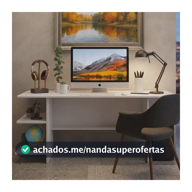 Escrivaninha Mesa Office Estudo Trabalho Estilo Industrial Branco