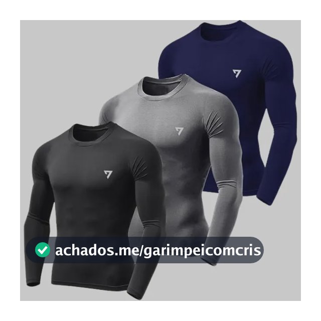 Kit 3 Camisetas Térmicas Masculina Segunda Pele Camisa Uv50-