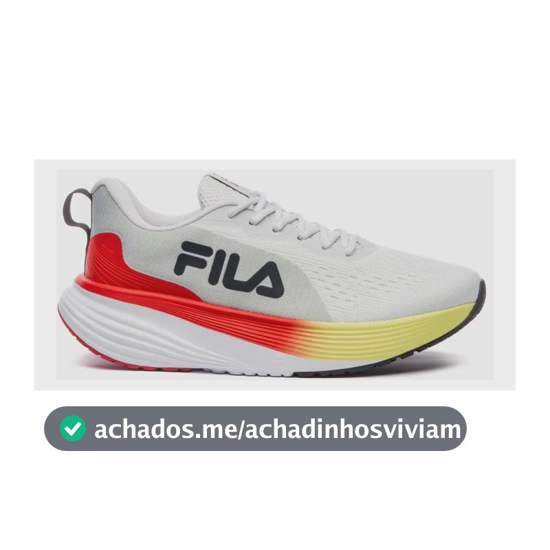 Tênis Masculino Agile Fila Branco/vermelho/verde Limao Liso 41 Br
