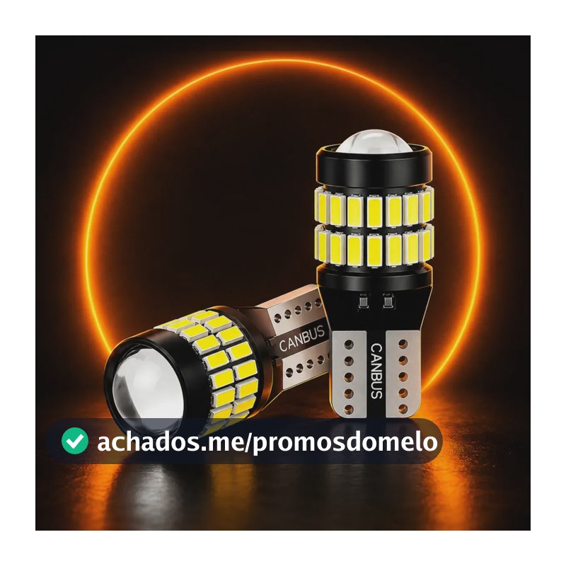 Par Lâmpadas T10 Projetor 37 Led Extra Forte 6000k 8w Canbus T10 Branco-neutro