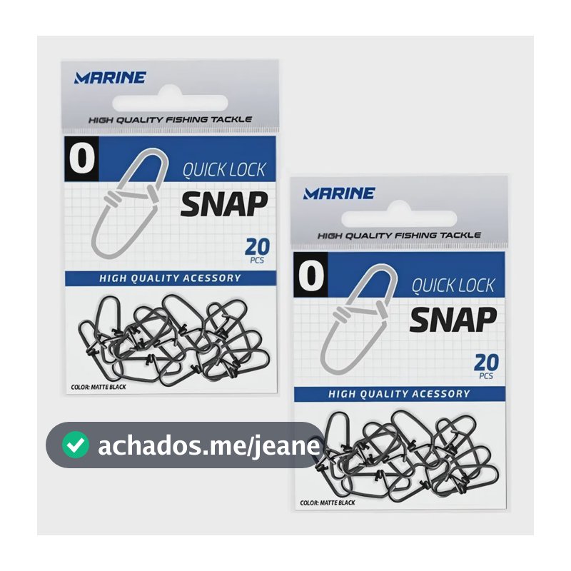 Snap Pesca Quick Lock #0 Black Nickel 25lb Marine Kit 40 Uni