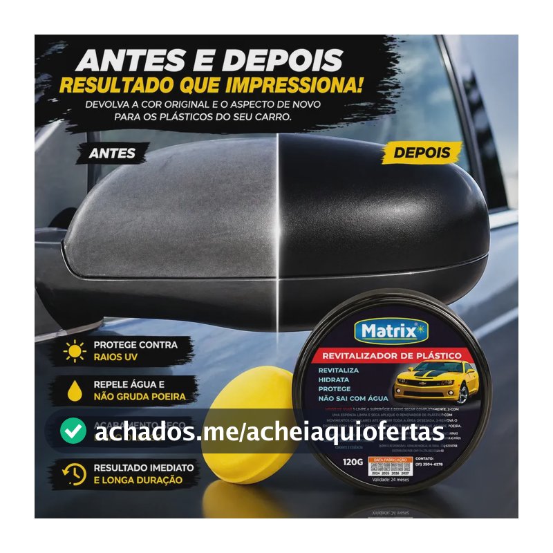 Revitalizador De Plástico Automotivo Matrix Cera Moto E Carro Para Choque Original