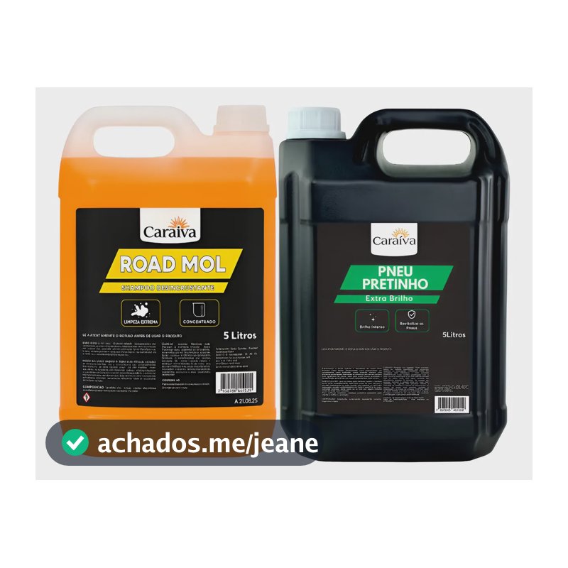 Shampoo Limpeza Pesada Road Mol + Pretinho Extra Brilho 5l