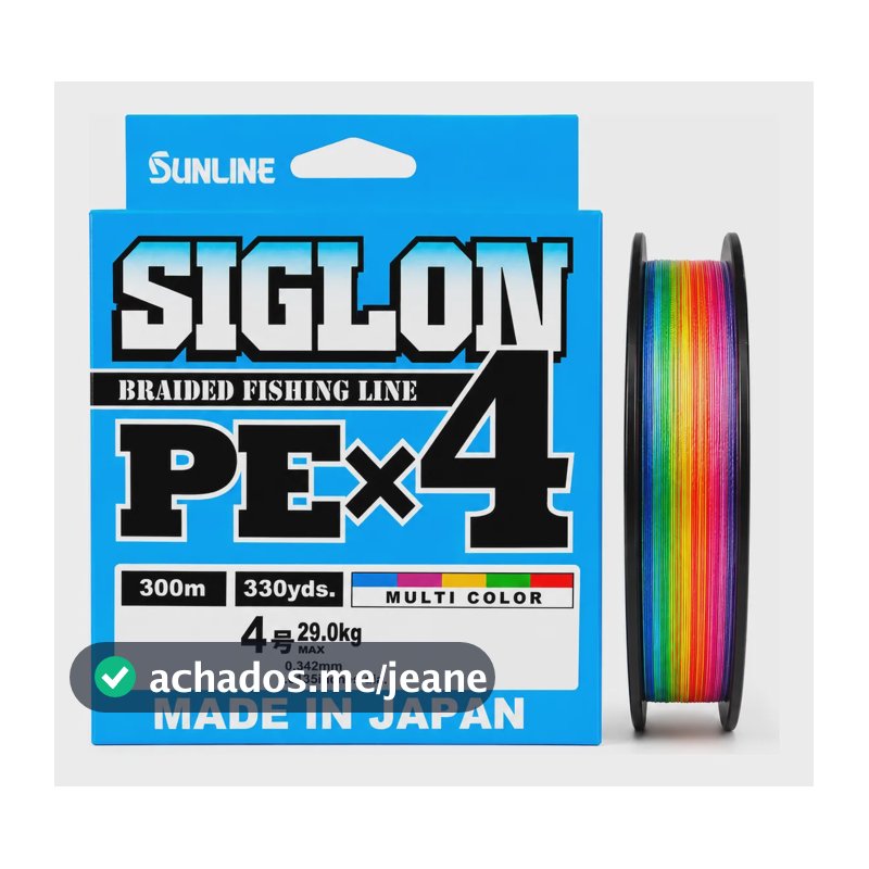 Linha Sunline Siglon X4 Multicolor 300m - Escolha Sua Medida Multicolor 35 Libras | 0.24mm