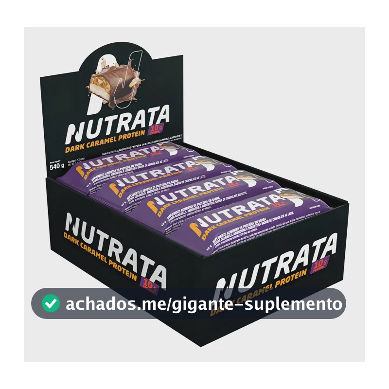 Suplemento em barra de proteína Nutrata Alimentar em sabor Dark Caramel x 400g