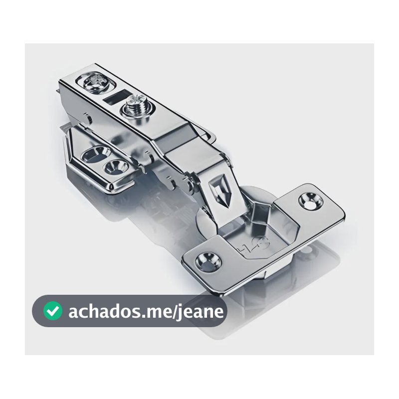 Kit 20 Dobradiças 35mm Reta Aço Inox Amortecedor P/ Moveis HD