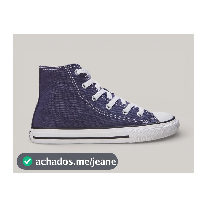 Chuck Taylor All Star Ck0004 Tecido Infantil Sem Gênero Marinho/cru/preto Liso 33 Br