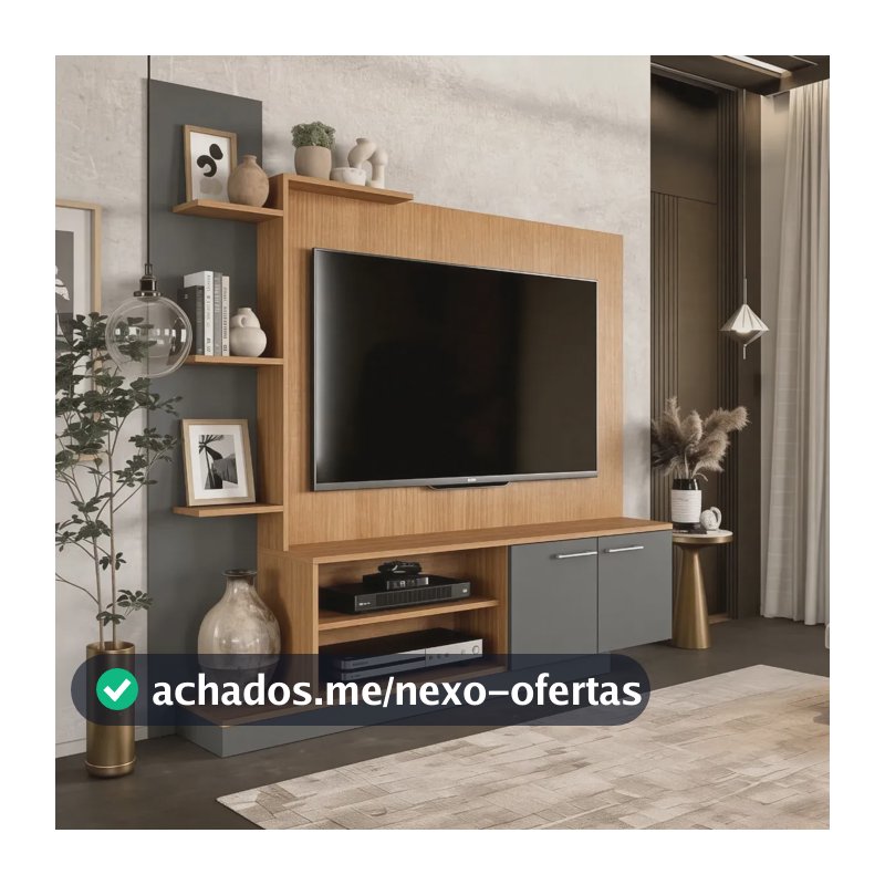 Rack Estante Para Tv Com Painel De Até 65 Havana Para Sala De Estar Moderna Cinema - Blue Moby