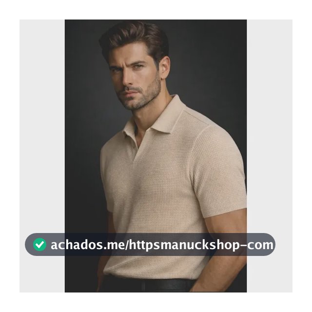 Camisa Camiseta Polo Masculina Texturizada Sem Botão