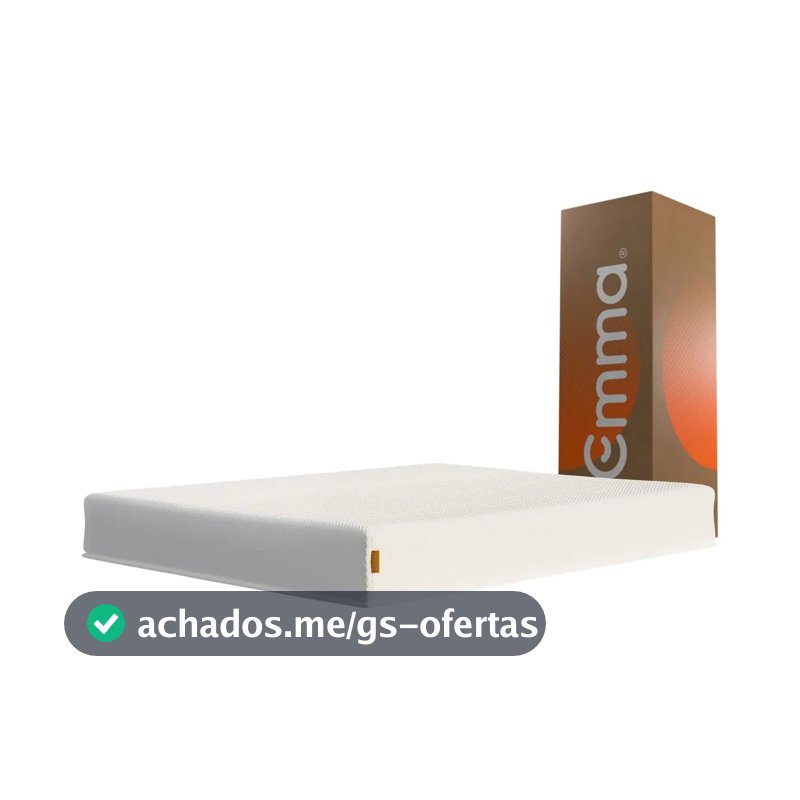 Colchão Queen Emma One Plus 158x198cm, 3 Camadas de Espuma, à Vácuo, Suporte para Coluna, Respirável, Conforto Corporal