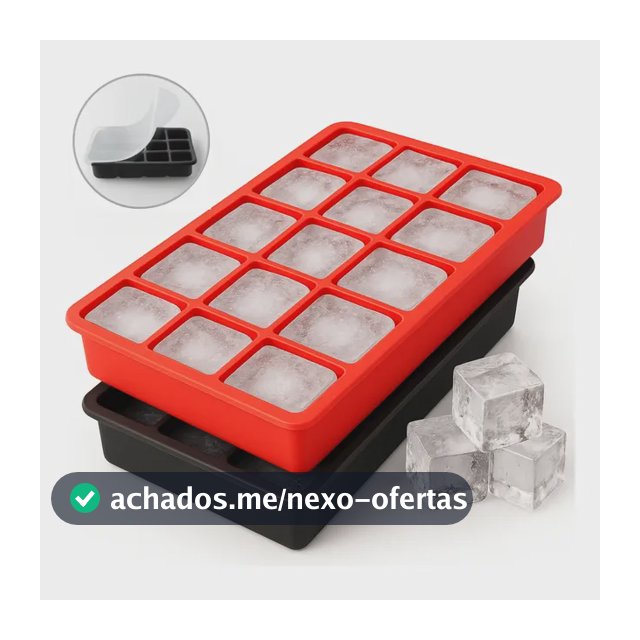 Forma Gelo Com Tampa Silicone Bandeja 15 Cubos Livre De Bpa