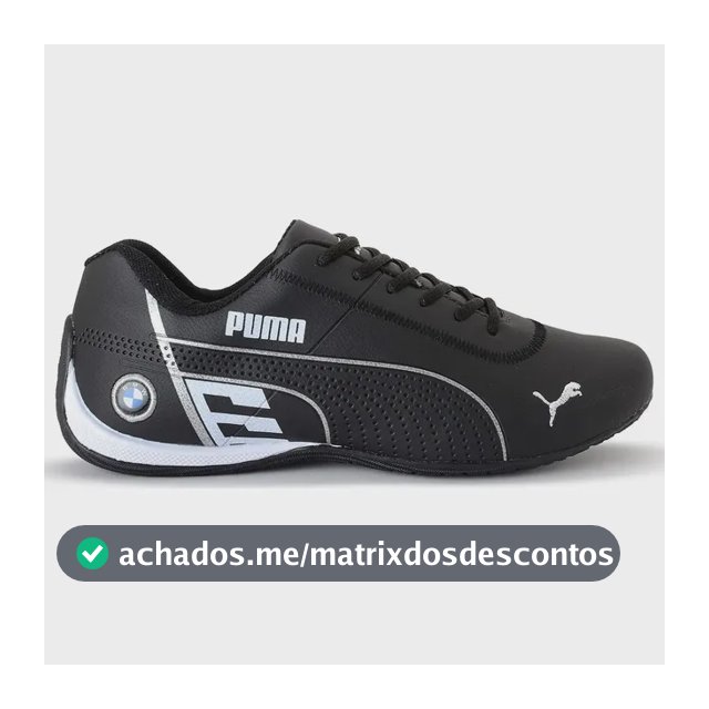 Tênis Masculino Puma Bmw Mms Motorsport Leve Confortável Preto 38 Br