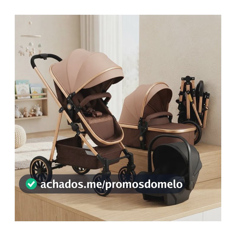 3 Em 1 Carrinho Bebé ,dobrável,versátil E Prático! Reversíve Chocolate