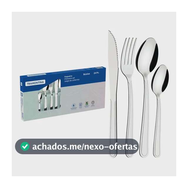 Jogo De Talheres Faqueiro 24pcs Búzios Aço Inox Tramontina Inox