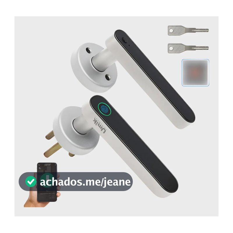 Fechadura Eletrônica Branca UMIK Impressão Digital App Tuya