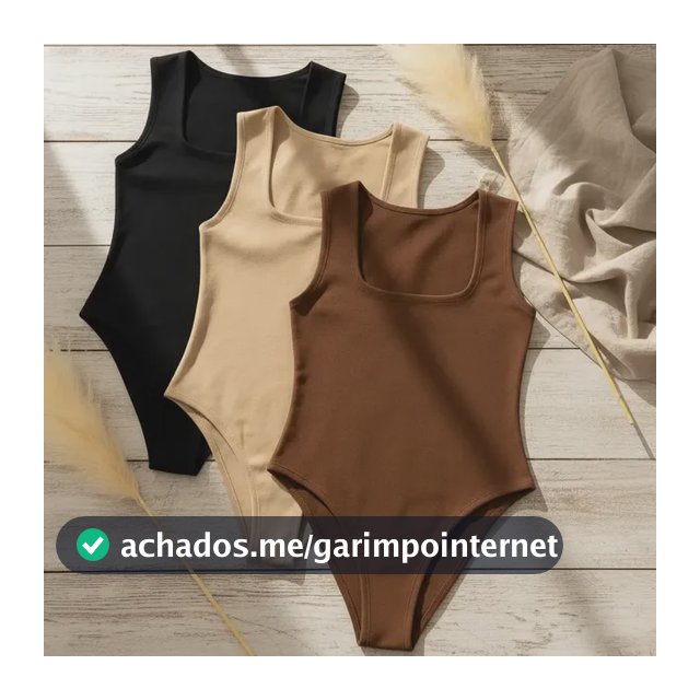 Kit 3 Body Plus Size Regata Decote Quadrado Conforto Estilo