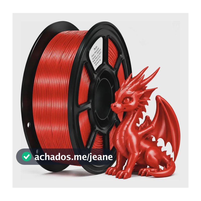 Filamento Pla + Silk Premium 1,75mm 1kg Para Impressora 3d Vermelho