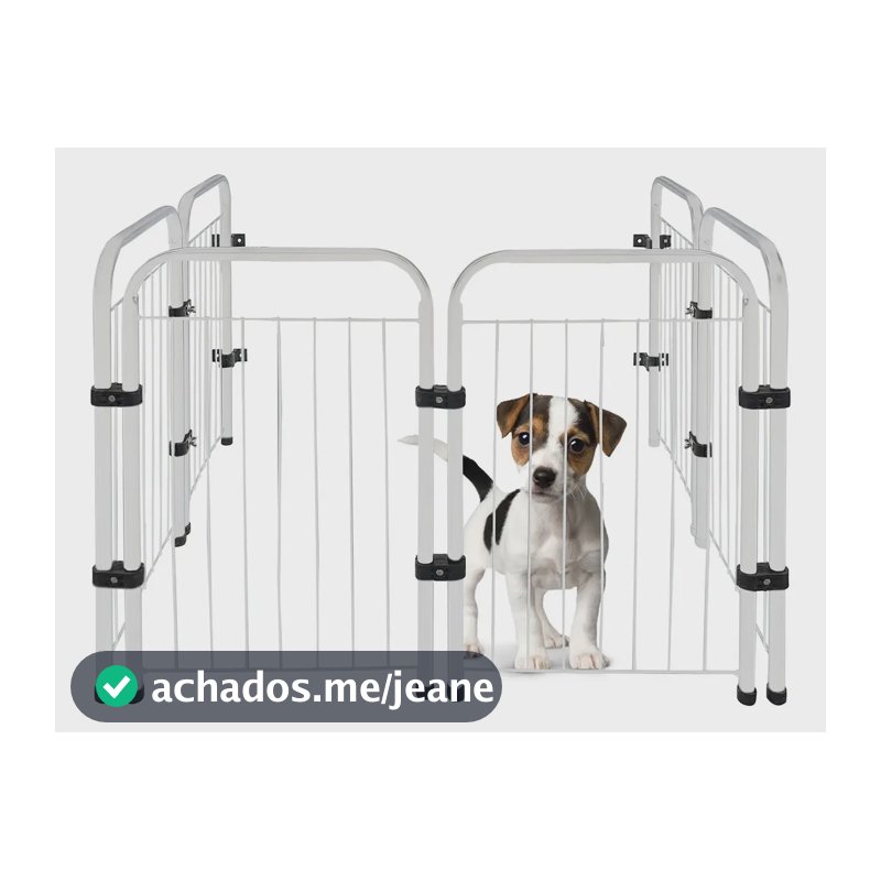 Cercado Grade 217x51cm 6 Módulos Segurança Pet Cães Cor Branco