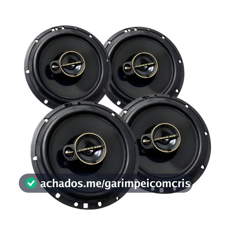 Kit Alto Falante Hurricane Triaxial Aurum A6t 6 Pol 240w 4un Preto