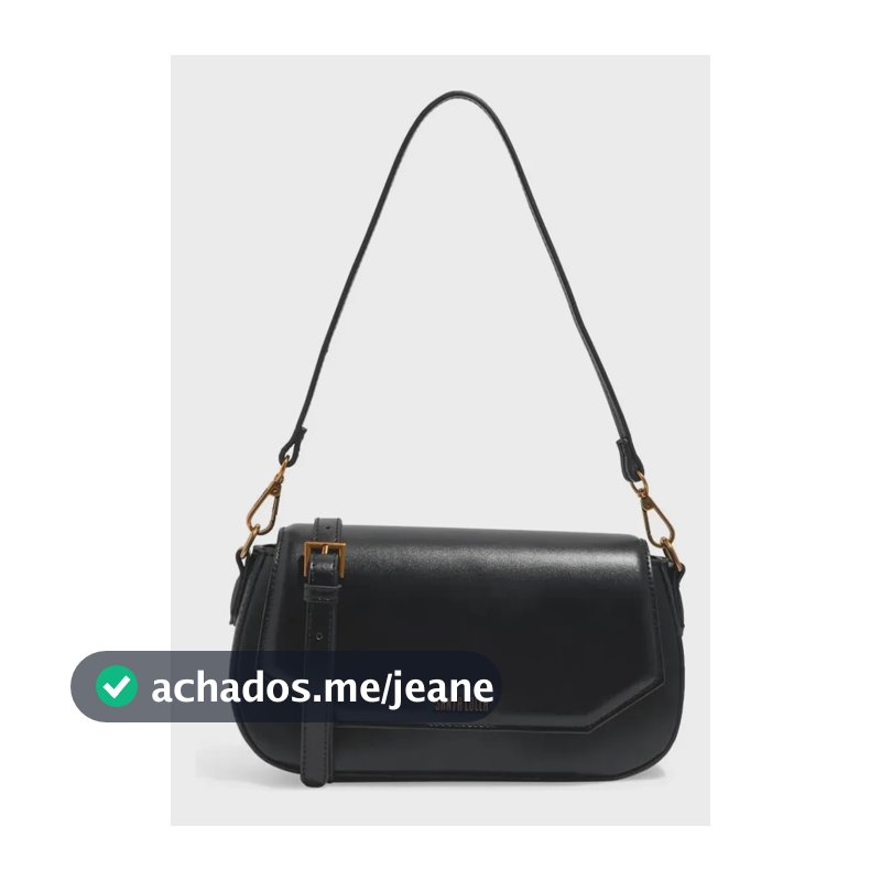 Bolsa Baguete Média Soft Preta Alça Ombro Acambamento Dos Ferragens Ouro Cor Preto Correia De Ombro Preto Desenho Do Tecido Floater