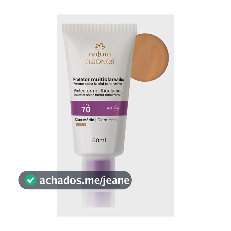 Natura Chronos Protetor Multiclareador Fps70 Claro Médio - 50ml Tipo de pele Todo tipo de pele