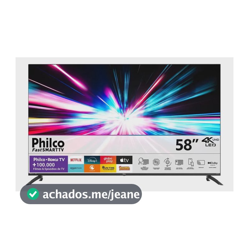 Smart Tv Philco 58 P58vik 4k Uhd Led Roku Dolby Audio Wi-fi Hdr10 110/220v