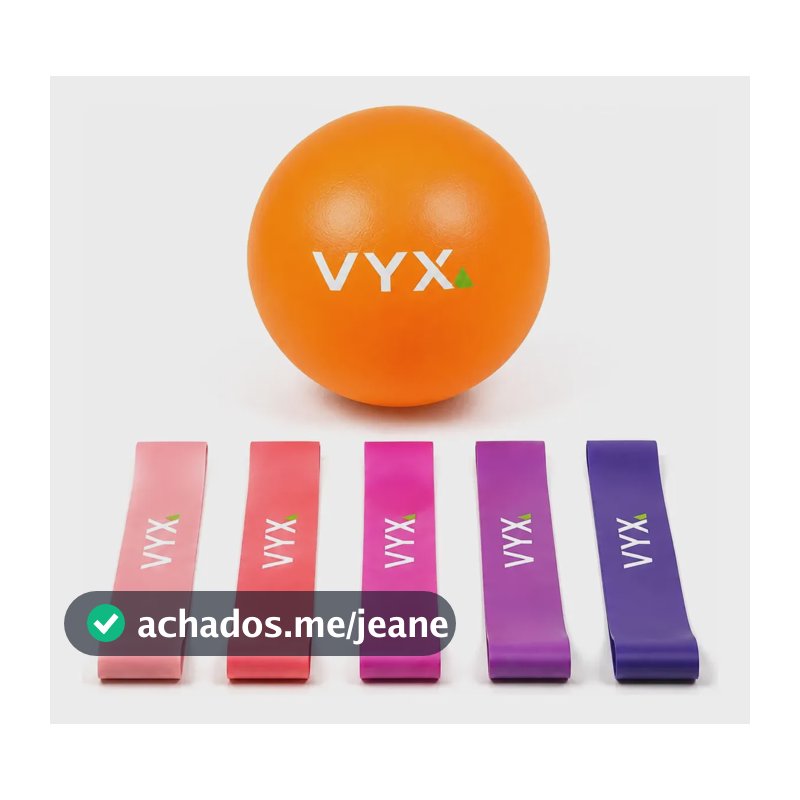 Kit 5 Mini Bands 5 Intensidades + Bola De Pilates 25 Cm Vyx Kit Bola/5 Mini Bands