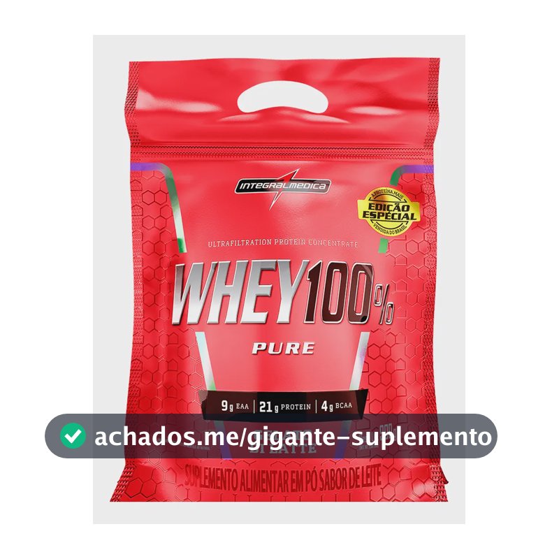 Suplemento Whey 100% Pure Gelato Refil 900g Integralmédica Gelato Di Latte