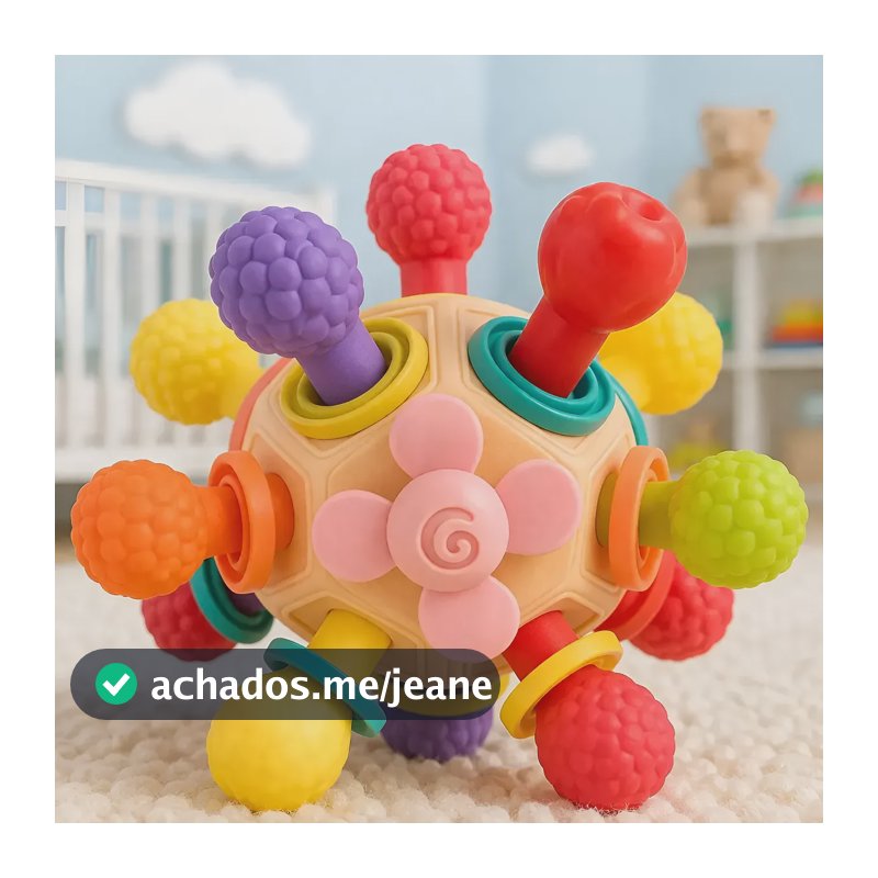 Mordedor Montessori Baby Toys Silicone Bebês Seguro Crianças Colorido
