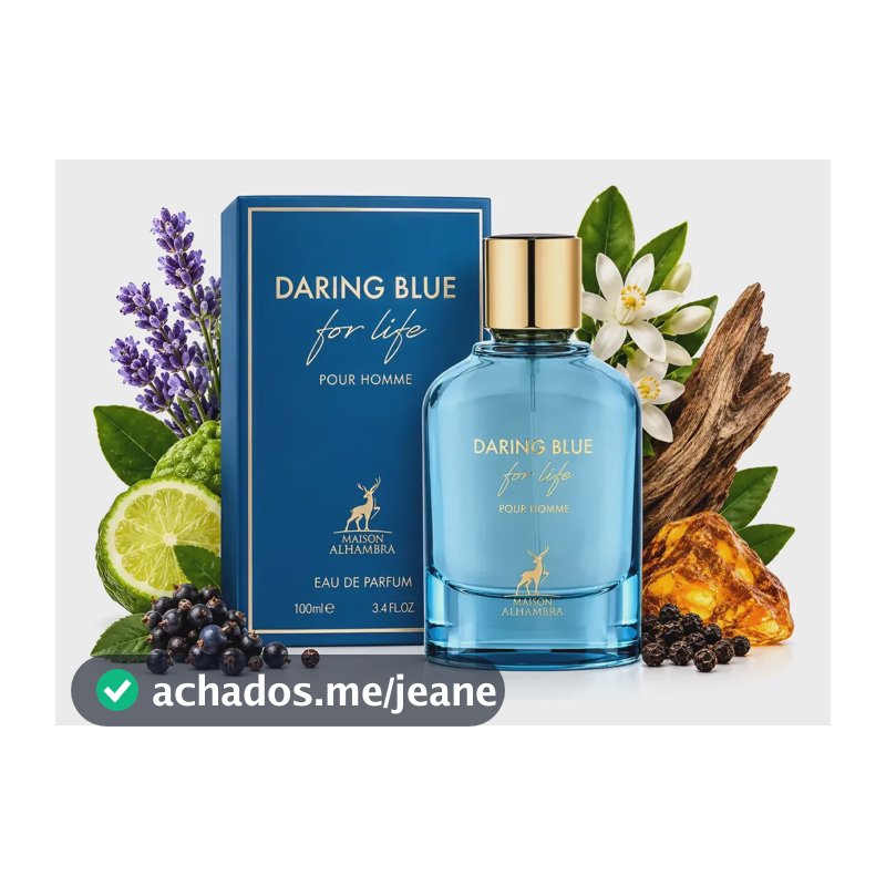 Perfume Árabe Daring Blue For Life Maison Alhambra Cítrico