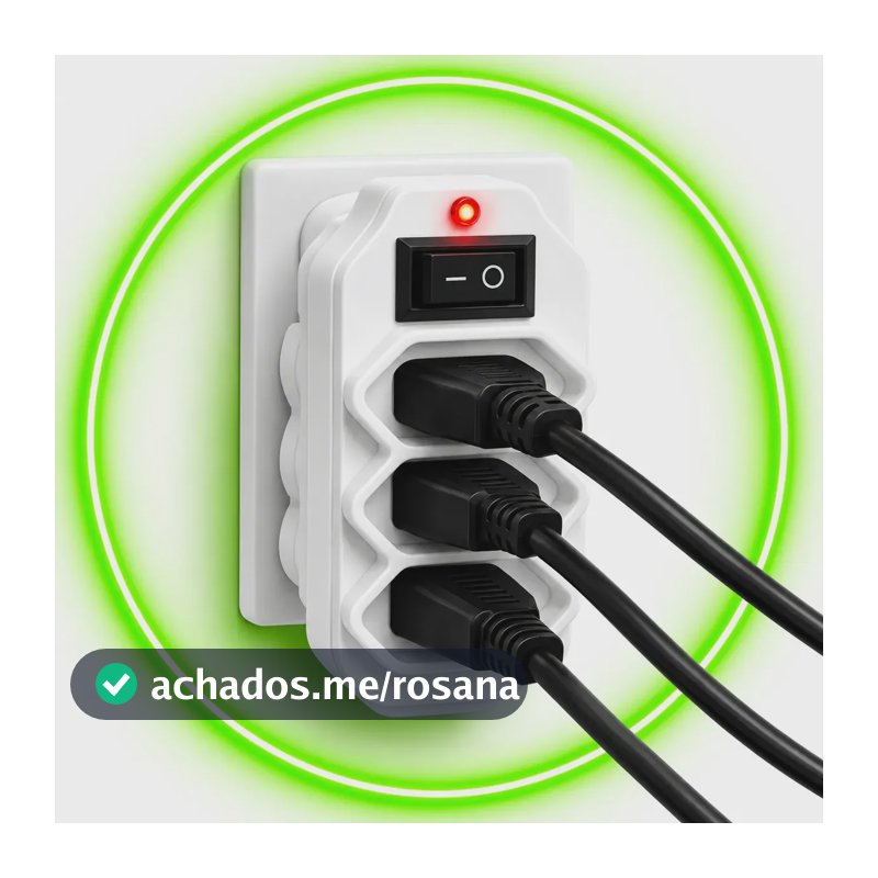 Benjamin 3 Tomadas Triplas Botão Liga Desliga Bivolt 10a 3p Bivolt