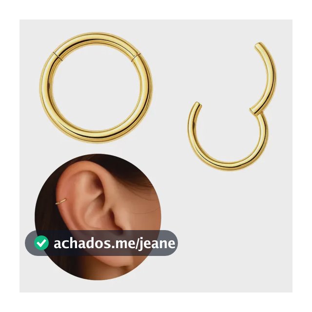 Piercing Argola Click Titânio Helix Septo Cartilagem Daith