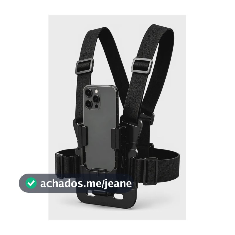 Suporte Peitoral Cinta Torácica Celular Câmera Ação Chest Preto