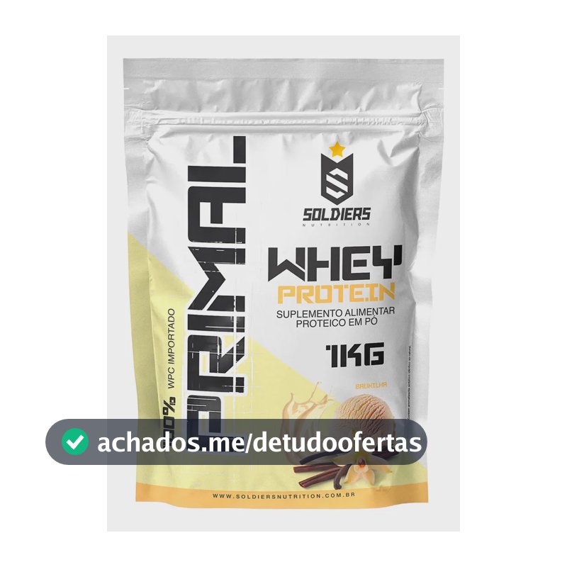 Whey Protein Primal 1kg Soldiers Nutrition Sabor Baunilha