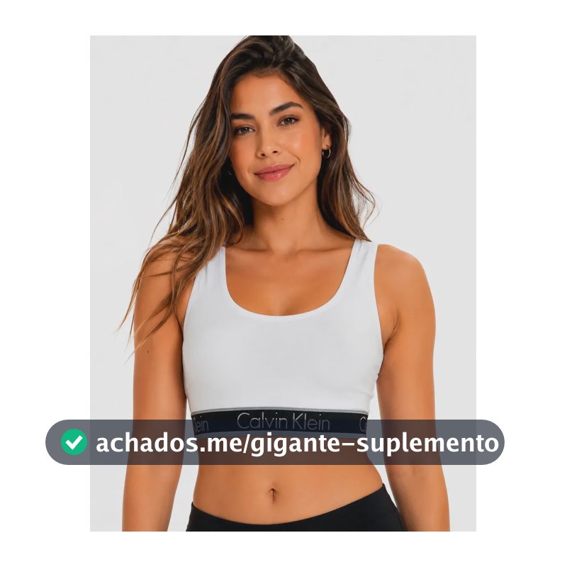Top Calvin Klein Regata Fitness Academia Cotton Original Branco Liso P