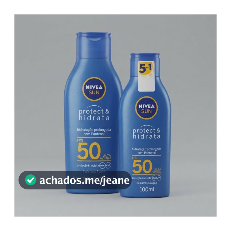 Protetor Solar Nivea Sun 200ml Fps 50 Creme 100ml Hidratação Nivea Sun - 200 Ml + 100 Ml