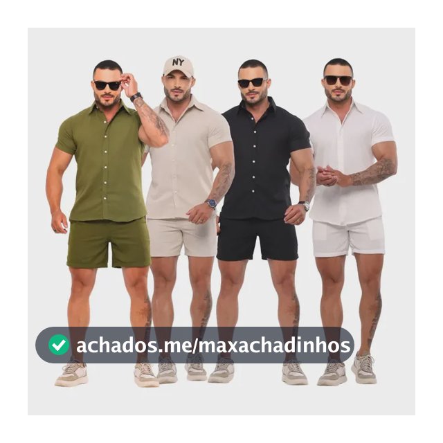 Conjunto Masculino Linho Camisa Shorts Mauricinho Com Bolso