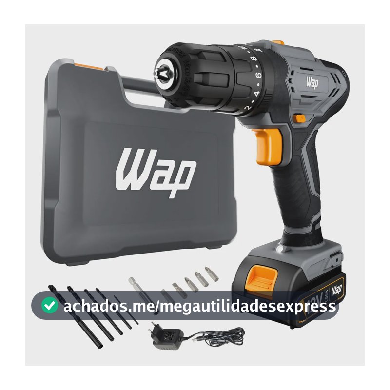 Parafusadeira e Furadeira de Impacto Wap Wf 12k4.2 com Indicador de Nível de Bateria e Maleta