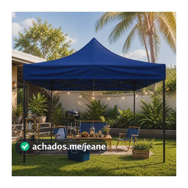 Tenda Sanfonada Gazebo 3x3 Articulada Pesca Praia Camping Azul-escuro