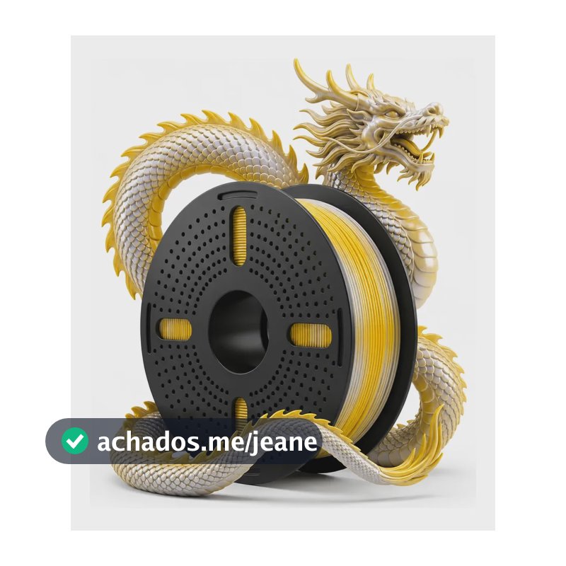 Filamento Impressora 3d Pla Silk Duo Color 1.75 Print Pulse Prata Dourado