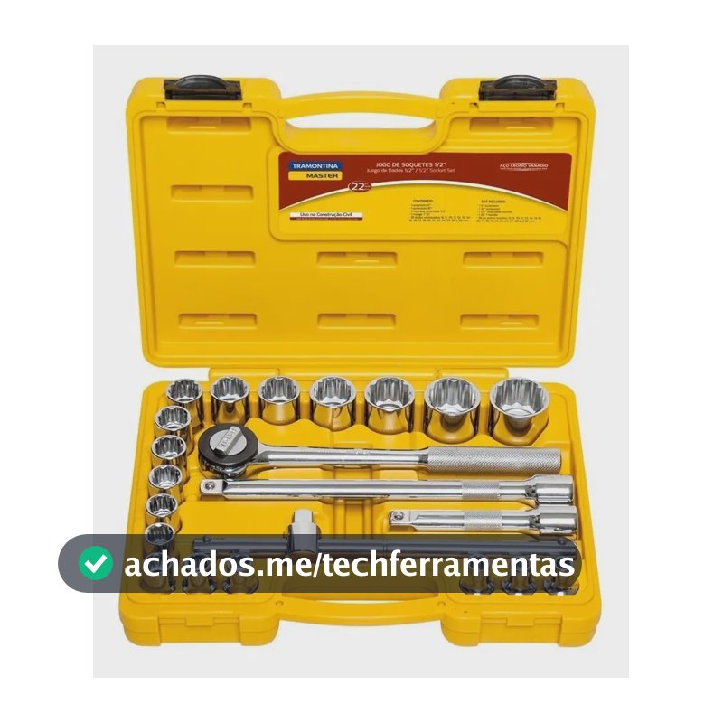 Maleta Ferramenta Chave Soquete Completa Tramontina 1/2 Pol
