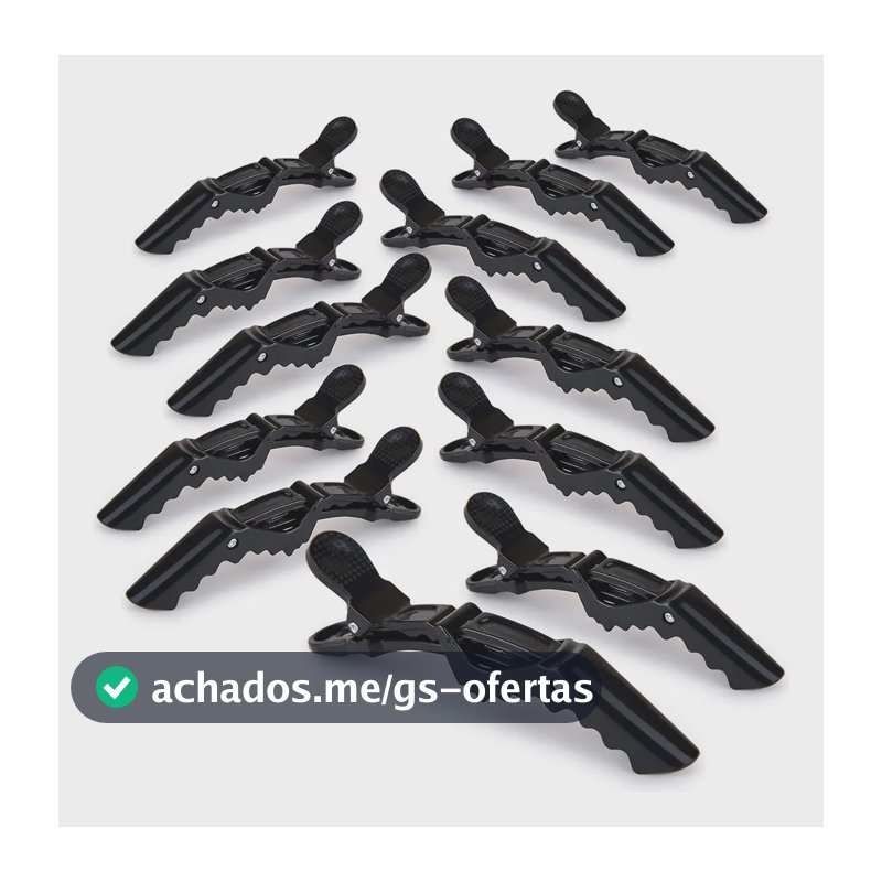 Kit 12 Presilhas Prendedor De Cabelo Bico Jacaré Crocodilo Arte Sedução Presilha Cabeleireiro Penteado
