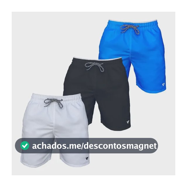 Kit 3 Bermudas Shorts Lisos Masculino Academia Fitnes Treino